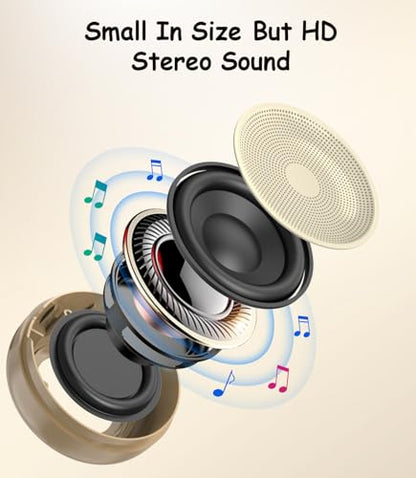 EWA Portable Mini Metal Karaoke Machine, Bluetooth Karaoke Speaker with 2 Wireless Microphones, Ideal Gifts for Girls Boys Family Home Party Birthday Christmas Toys Gifts-(Beige) - color: Beige