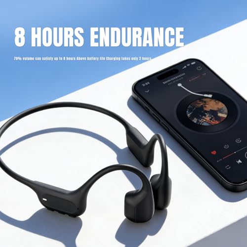 Bone Conduction Headphones, Open Ear Sports Headphones with MP3 Player | Hybrid Air & Bone Conduction Audio, IP68 waterproof, 32GB Bluetooth 6.0, 25g lightweight design for running cycling workouts