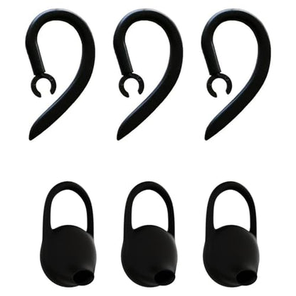 Ear Hooks Eartips Kit 360° Rotatable Adjustable Soft Silicone Anti-Slip Sports Clamp Bluetooth Headset Clips Earbuds Replacement for Newbee/Plantronics/TOORUN Black
