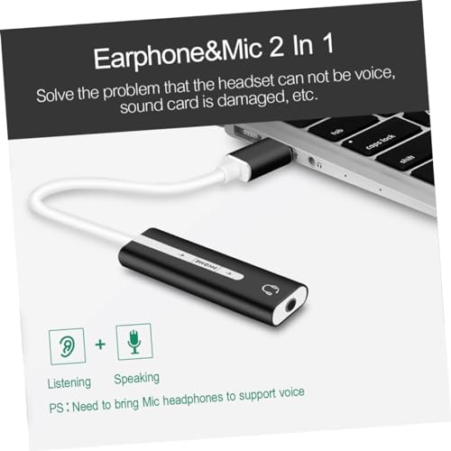 OSALADI 2pcs USB Sound Card Track for Computer Mic Earphone Support Play Volume Long-