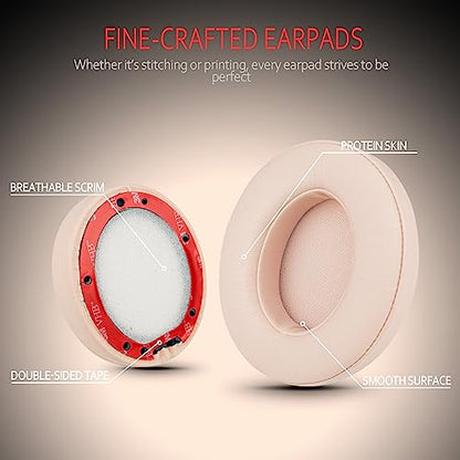 Earpads Replacement for Beats Studio 3 Wireless, Compatible with Beats Studio 2 & 3 Wired/Wireless/Model B0501/Model B0500 Headphone, Protein Leather & Memory Foam, Satin Gold - color: Gold