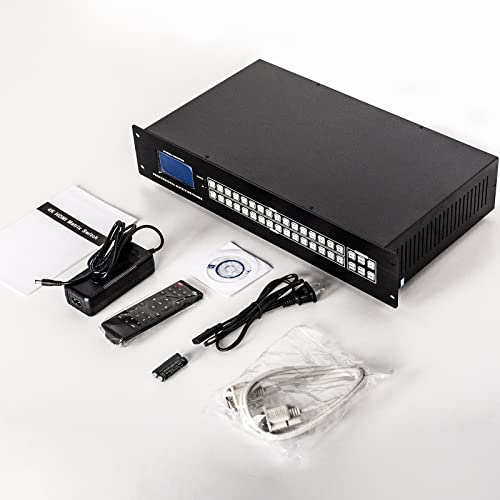 MT-VIKI Upgraded 4K HDMI Matrix Switch 16x16 w/Web GUI,Built-in US ADI Chip | 4K@30Hz 2U Rack Mount Matrix Switcher & Splitter, EDID, RS232, LAN Port, Remote - size: 16X16 w/ WEB
