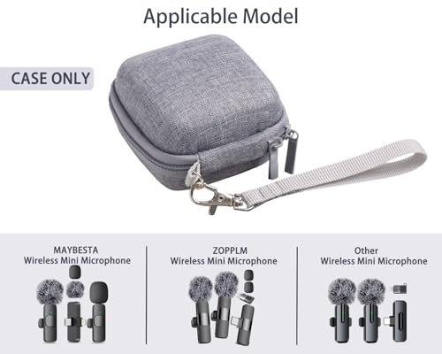 Hard Protective Travel Case Compatible with Wireless Microphones, Boya Wireless Lavalier, Aikela, Leettus, Ejcc, Caiord, Pqrqp, Maybesta, Nptcl, Bulatry, Judkiom, Maxtop Mics,Gray(CASE ONLY) - color: Gray