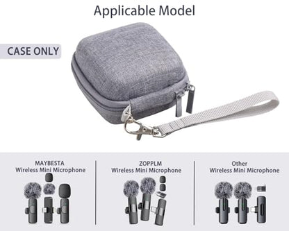 Hard Protective Travel Case Compatible with Wireless Microphones, Boya Wireless Lavalier, Aikela, Leettus, Ejcc, Caiord, Pqrqp, Maybesta, Nptcl, Bulatry, Judkiom, Maxtop Mics,Gray(CASE ONLY) - color: Gray