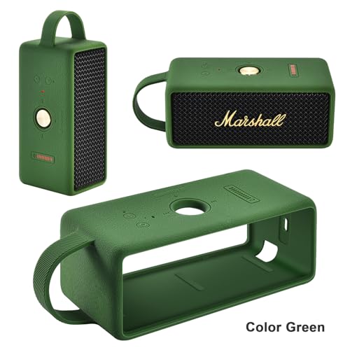 Silicone Protective Case Skin Cover Compatible with Marshall Emberton III Portable Bluetooth Speaker (Green)