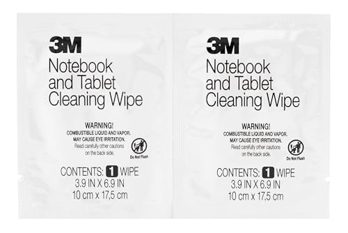 3M Notebook Screen Cleaning Wipes, 3.9 x 6.9 Inches (CL630), White, 24 individual wet wipes (Packaging may vary)
