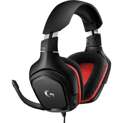 Logitech G332 Stereo Wired Gaming Headset with Microphone for PC, PS4, Xbox One, Nintendo Switch, Rotating, Leatherette Earcups, 50mm Drivers, Slim & Lightweight Gaming Headphones (Renewed)