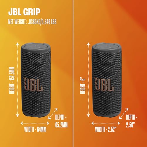 JBL Grip Portable Bluetooth Speaker, Waterproof, Ambient Light - Purple | Up to 14 Hr Playtime, AI Sound Boost, IP68 Waterproof And Dustproof, Drop-Proof, App Control, Ideal For Outdoor And Travel - color: Purple