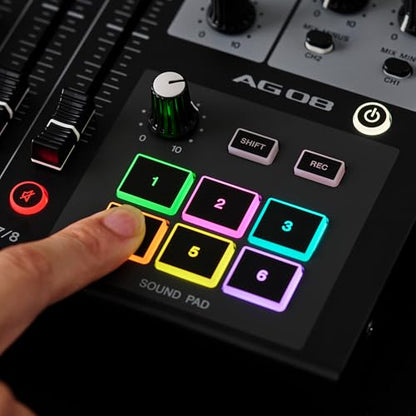 Yamaha AG08 Black 8-Channel USB-C Audio Interface and Live Streaming Mixer | with DSP Effects, Cubase AI & WaveLab Cast - color: Black, style: AG08