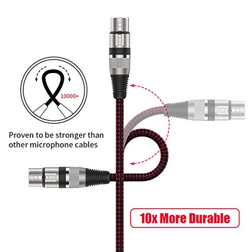 BIFALE XLR Female to 1/4" TRS Cable 6ft 2Pack, Nylon Braided Microphone Cable Balanced 6.35mm (1/4 Inch) TRS to XLR Cable Heavy Duty Mic Cable - size: 6FT 2Pack, style: TRS/XLR Female