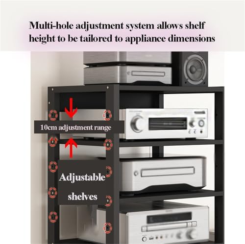 Audio Stand HiFi Rack Av Cabinet, Adjustable Height Audio Stand, Tv Gaming Console Receiver Rack, Home Office Club Theater Living Room,Brown-50 * 40 * 131cm - color: Brown
