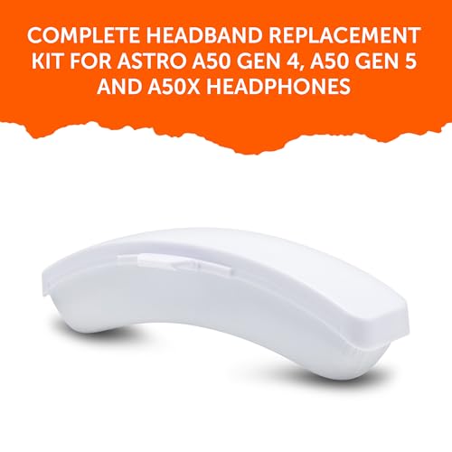 WC Mod Kit A50 - Earpads & Headband for Astro A50 Gen 4/5 / A50x | Made by Wicked Cushions | Cooling Gel Earpads and Matching Headband that offer Enhanced Comfort & Durability | White - color: White