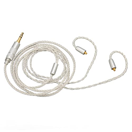 Replacement Earphone Cable, Silver Plated Copper HiFi 4 Core MMCX to 3.5mm Sound Jack, Upgrade Headphone Wire with Noise Reduction for SE215 SE315 SE425 SE535 SE846,