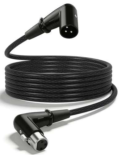 CERRXIAN Right-Angle 3 Pin XLR Male to Female Microphone Cables, 6.56 FT Professional Balanced XLR to XLR Audio Cables for Mixer Microphone DMX