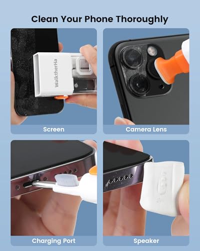 20-in-1 AirPod Cleaning Kit Pro 4 3 2 1 Cleaner Tool for Earbud Phone | Multifunction Deep Cleaning Headphones Keyboard Screen with Soft Brush, Metal Tip, Flocking Sponge, 15ml Spray, Cloth, Putty