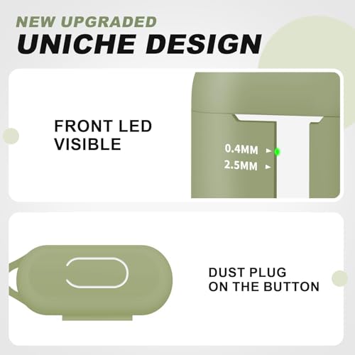 for AirPods Case Cover, Come with Clean Pen，Soft Silicone Protective Cover for Women Men Compatible with Apple AirPods 2nd 1st Generation Charging Case, Front LED Visible,Army Green - color: C3-Army Green+pen