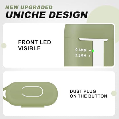 for AirPods Case Cover, Come with Clean Pen，Soft Silicone Protective Cover for Women Men Compatible with Apple AirPods 2nd 1st Generation Charging Case, Front LED Visible,Army Green - color: C3-Army Green+pen