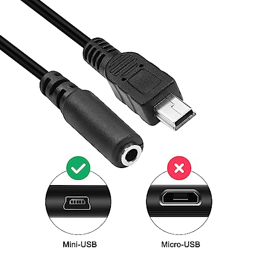 MEIRIYFA Mini USB Male to 3.5mm Female TRRS Audio Cable Mic Cord
