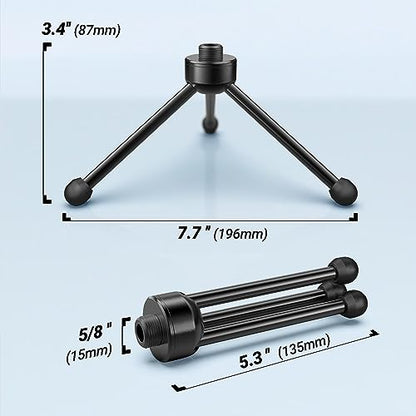 FIFINE DP1 Foldable Desktop Tripod Microphone Stand for Gaming Podcasting | Sturdy Metal Construction with Non-slip Rubber Feet