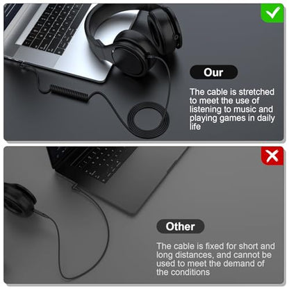 Alitutumao 3.5mm to 3.5mm & 6.5mm Aux Audio Cable, Headphone Extension Cord Compatible with Monster Beats Solo Pro Detox by Dr Dre Headphones (Black) - color: Black