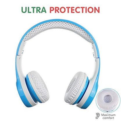 Kids Wireless Headphones, Bluetooth Toddler Headphones, Blue | Comfort Soft Ear Pads, Volume Limited, For School, Travel, Online Class - color: light blue