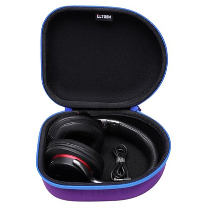 Case for Audio-Technica ATH-M20x/Raycon/JBL/Sony/Anker Headphone Purple | Carrying Travel Headphone Case Hard Shell for Over Ear Headphone - color: Purple+Black