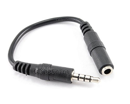CablesOnline 6in 3.5mm (1/8in) Stereo 4-Pole TRRS Male to Female Cable (AV-2400)
