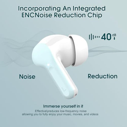 Wireless Earbuds, Bluetooth 5.4 Headphones HiFi Stereo, Bluetooth Earbuds | With ENC Noise Cancelling Mic, IP7 Waterproof in Ear Earphones,48H, LED Display Ear buds for Pad Phones Workout Sports, Azure - color: Azure