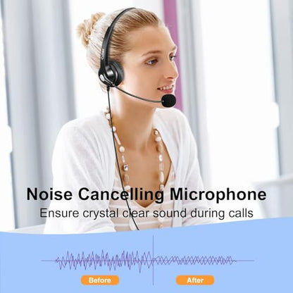 Callez Office Phone Headset for Yealink VoIP Phone T46S T48S T42S T23G T27G