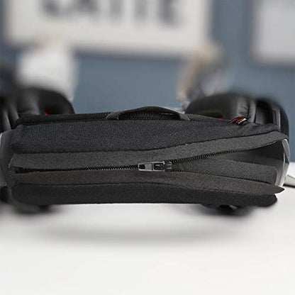 QC35 Headband Cover for ATH-M50X, Beats Solo 3, Astro a10s, Soundlink AE II Universal Replacement Head Band Protector with Zipper, Headband Cover Cushion Protector Pad for Headphones (Large, Black) - size: Max for 1-8/9''W cushion pad