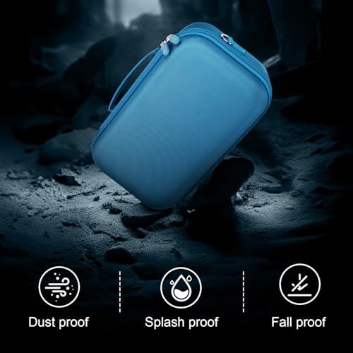 ANKHOH Hard Travel Case for JBL Charge 6 Speaker with Shoulder Strap | Fixed tray, elastic strap and zippered mesh pocket organize the speaker, charger and cables, Black, Case Only - color: Blue