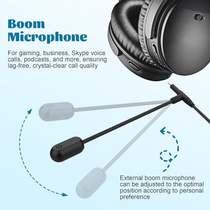 QC35 Microphone Compatible with Bose QC25, QC35, QC35 II, QC45, NC700 Headphones, Boom Gaming Microphone Cable with Mute and Volume Control for PS4, PS5, PC, Laptop, Xbox One Controller, 6ft