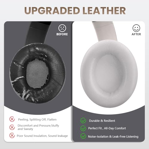 Studio Pro Headphone Ear Pads, Replacement Earpads/Cushions for Beats Studio Pro, with Premium Protein Leather, Resilient Memory Foam, Added Thickness - color: Sandstone