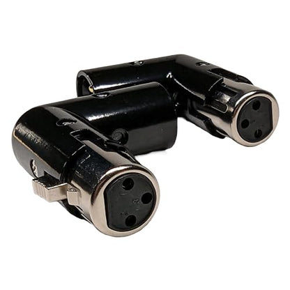 10-Pcs 3-PIN XLR Angle Adapter Adjustable Male to Female, XLR 90 Degree, 4 Adjustable Angle Positions - size: 10-Pcs