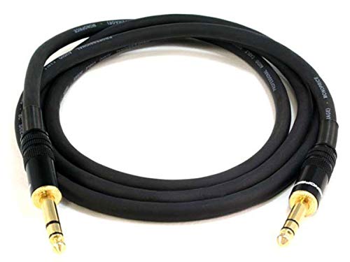 Monoprice 1/4-Inch TRS Male to Male Cable - 6 Feet - Black, 16AWG, Gold Plated - Premier Series - size: 6ft