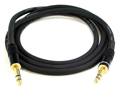 Monoprice 1/4-Inch TRS Male to Male Cable - 6 Feet - Black, 16AWG, Gold Plated - Premier Series - size: 6ft