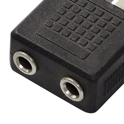 uxcell Headphone Y Splitter, 6.35 to 2 x 3.5 Adapter Audio Heads Socket Splitter Connector, 6.35mm (1/4 Inch) 1 Male to Two 3.5mm (1/8 Inch) Female Stereo Jack Converter, 1 Pack
