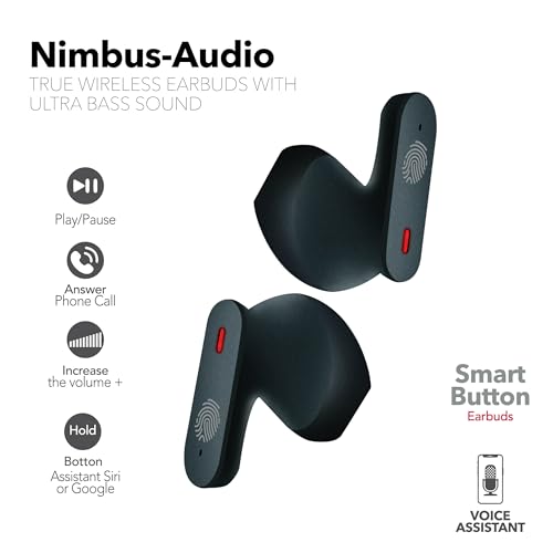 RCA Wave-78 True Wireless Earbuds, Bluetooth 5.2 Headphones with Microphone, Charging Case, 20H Playtime, Hi-Res Audio, Sweat Resistant, Compact in-Ear Design, Noise Cancelling, Black - color: Black