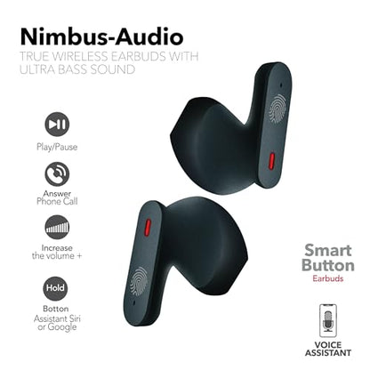RCA Wave-78 True Wireless Earbuds, Bluetooth 5.2 Headphones with Microphone, Charging Case, 20H Playtime, Hi-Res Audio, Sweat Resistant, Compact in-Ear Design, Noise Cancelling, Black - color: Black