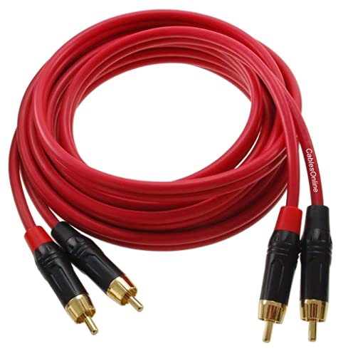 CablesOnline, 10ft. Two-RCA Male to Two-RCA Male Gold-Plated Ultra-Flexible Red Premium Audio Cable, AV-410QR - size: 10ft.