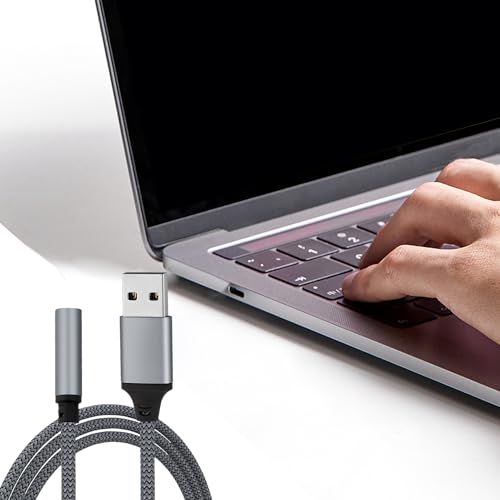 USB to Jack Audio Adapter 3.5mm Audio Adapter Jack Stereo Converter | Audio Jack External Stereo Sound Card Built-In Decoding Chip for Headphone Headset PC Laptop Desktop - size: 50cm
