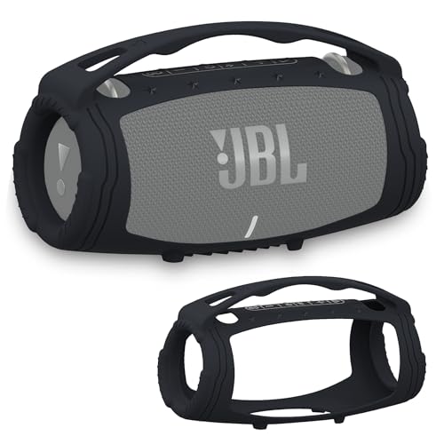 Silicone Cover Case for JBL Xtreme 3 Portable Bluetooth Speaker | Soft Skin Sleeve Protective Carrying Case for JBL Xtreme 3 with Handle, Shockproof and Anti-Scratch Cover (Black) - color: Black