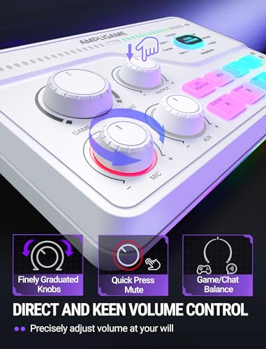FIFINE SC8W Gaming Audio Mixer for Streaming with 7.1ch Surround sound