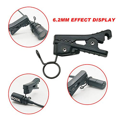ABS Plastic Lavalier Microphone Tie Clip for All Kinds of Omnidirectional Condenser Microphone for Sony UWP, Saramonic, Sennheiser, Boya,Shure Lavalier Lapel Microphone, Pack of 2 (6.2mm) - size: 6.2mm