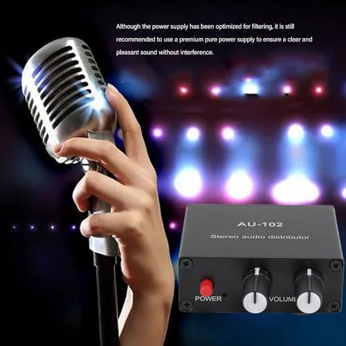 1 Input 2 Output 3.5mm Stereo Amplifier Stable Signal Sound Distributor Compact & Durable Sound Preamplifier DIY Audio Equipment