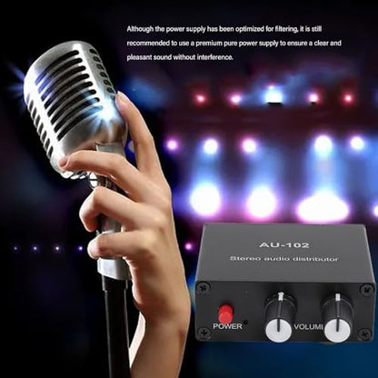 1 Input 2 Output 3.5mm Stereo Amplifier Stable Signal Sound Distributor Compact & Durable Sound Preamplifier DIY Audio Equipment