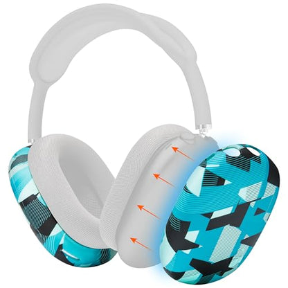 WC ShellZ Max - Protective Shell Covers for AirPods Max 1 & 2 | Made by Wicked Cushions | Made with Premium Silicone | Cyan Prism - color: Cyan Prism