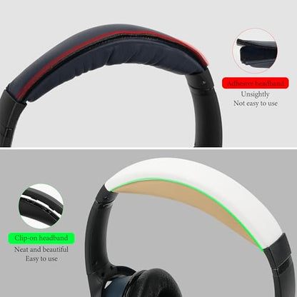 Geekria Protein Leather Headband Pad Compatible with Bose SoundLink AE2, QC25 (Do Not Fit Bose AE2) Headphones, Replacement Band Repair Part (White+Brown) - color: Brown