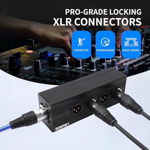 XLR 1 Female to 4 Male Passive Splitter | 4-Channel Galvanic Distribution for Zero-Latency Audio & DMX Adapter 4Way 1Pack