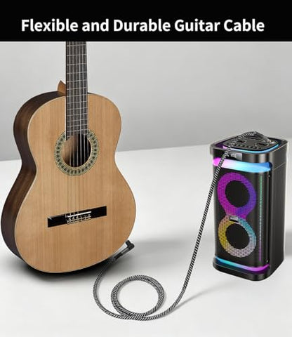 2-Pack 1/4 Inch TRS Instrument Cable,6Ft,6.35mm TRS to 6.35mm TRS Stereo Audio Cable Male to Male Right-Angle-to-Straight for Electric Guitar, Bass, Keyboard,Mixer,Amplifier,Speaker,Equalizer - color: 6Ft